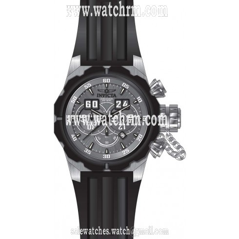 Invicta Russian Diver Chronograph Grey Dial Black Silicone Men's Watch 21629