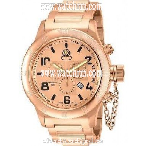 Invicta Russian Diver Chronograph Rose Dial Rose Gold Ion-plated Men's Watch 15477
