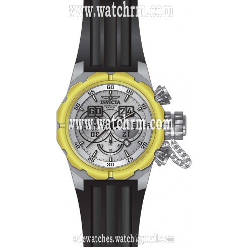 Invicta Russian Diver Chronograph Silver Dial Black Silicone Men's Watch 21678