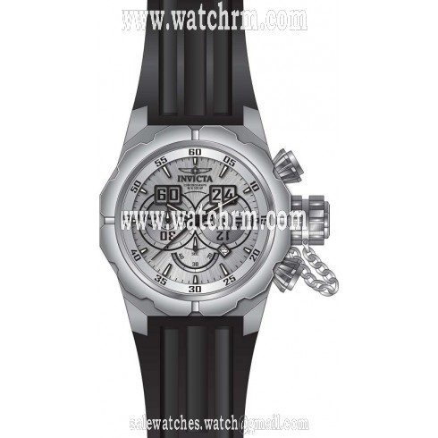 Invicta Russian Diver Chronograph Silver Dial Black Silicone Men's Watch 21680