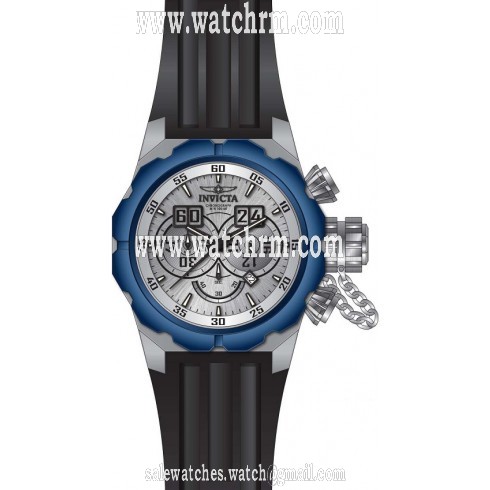 Invicta Russian Diver Chronograph Silver Dial Black Silicone Men's Watch 21681
