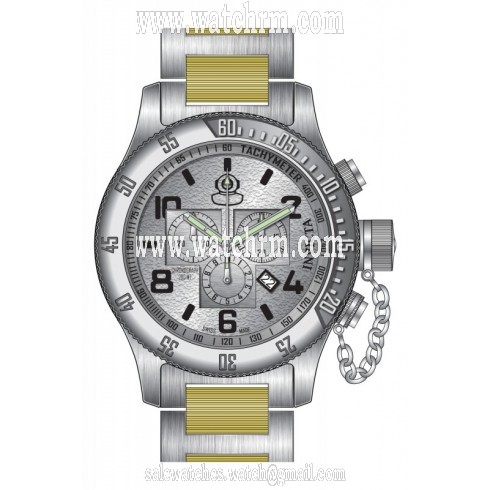 Invicta Russian Diver Chronograph Silver Dial Two-tone Men's Watch 15472