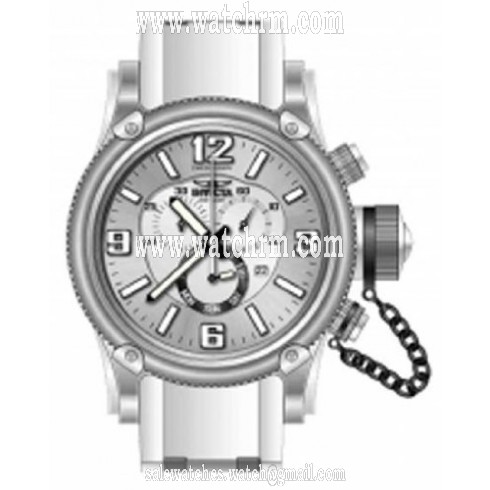 Invicta Russian Diver Chronograph Silver Dial White Rubber Men's Watch 11365