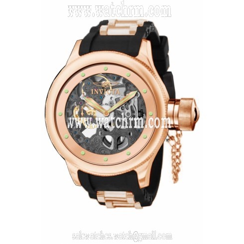 Invicta Russian Diver Grey Skeletal Dial Gold-tone PVD Men's Watch 80120