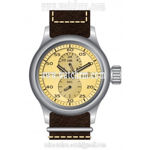 Invicta Russian Diver Ivory Dial Brown Leather Men's Watch 19498