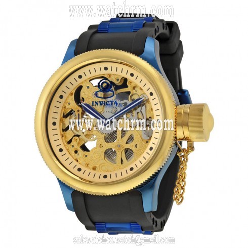 Invicta Russian Diver Mechanical Black Polyurethane Men's Watch 17269