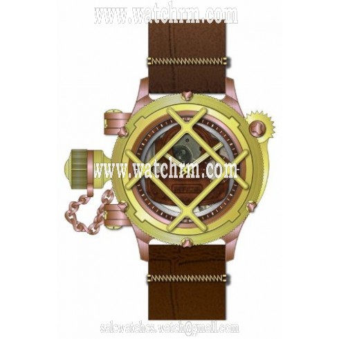 Invicta Russian Diver Mechanical Copper Dial Brown Leather 14814