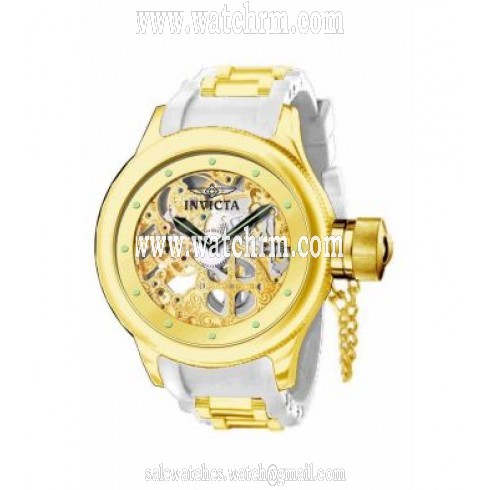 Invicta Russian Diver Mechanical Gold-Tone Skeleton Dial Stainless Steel Men's Watch 12116