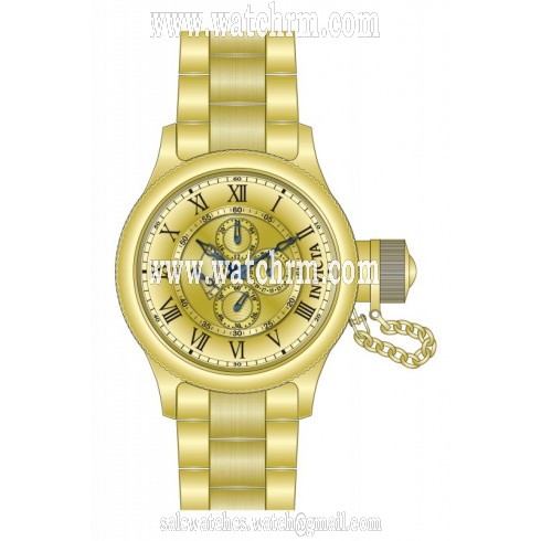 Invicta Russian Diver Multi-Channel Gold Dial Gold-tone Men's Watch 15931