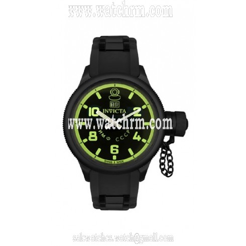 Invicta Russian Diver Quinotaur CCP Black Dial Black Rubber Men's Watch 4338