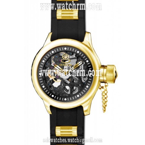 Invicta Russian Diver Skeleton Dial Black Rubber Men's Watch 17266