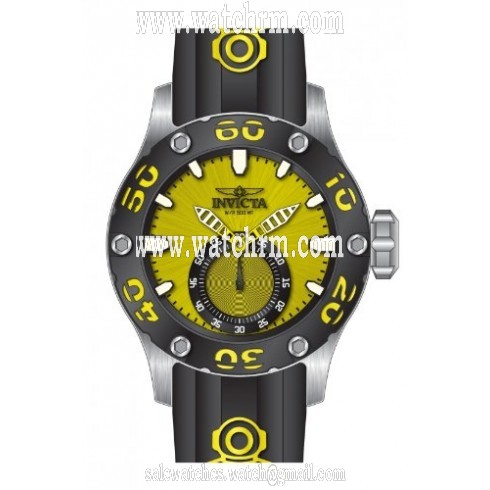Invicta Russian Diver Yellow Dial Black PVD Men's Watch 12705