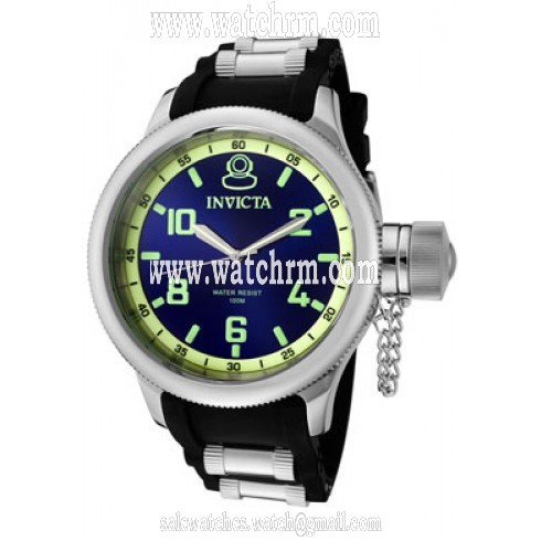 Invicta Russsian Diver Blue Dial Black Polyurethane Men's Watch 1434