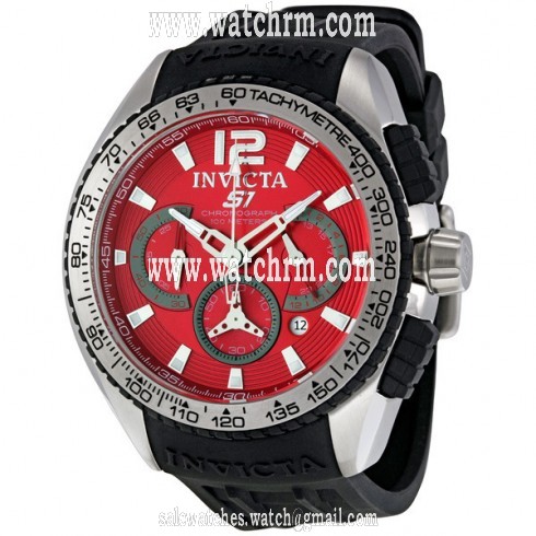Invicta S1 Racing Chronograph Red Dial Stainless Steel Men's Watch 1452