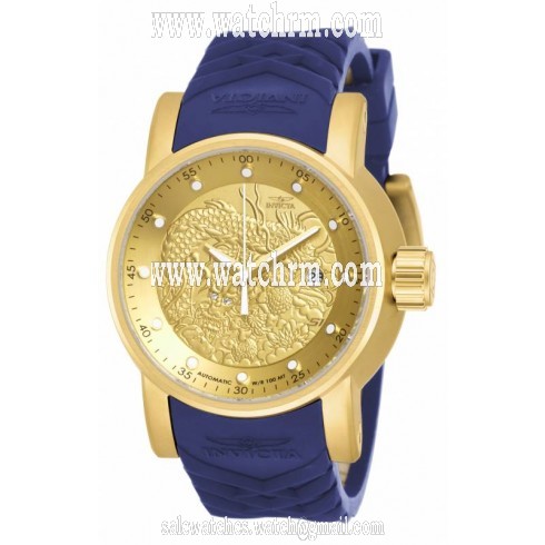 Invicta S1 Rally Automatic Gold Dial Blue Polyurethane Men's Watch 18215