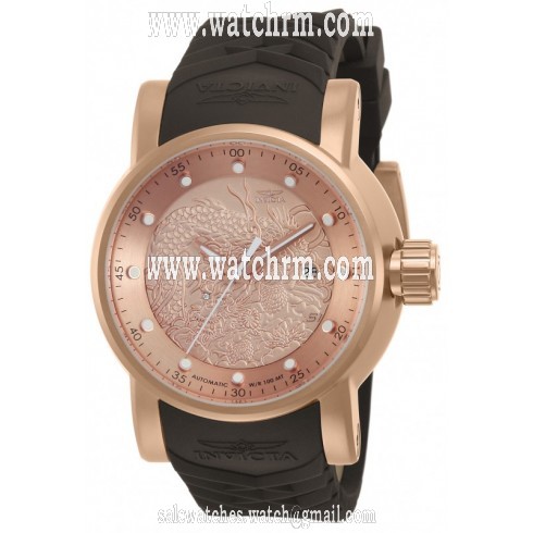 Invicta S1 Rally Automatic Rose Dial Brown Silicone Men's Watch 12791
