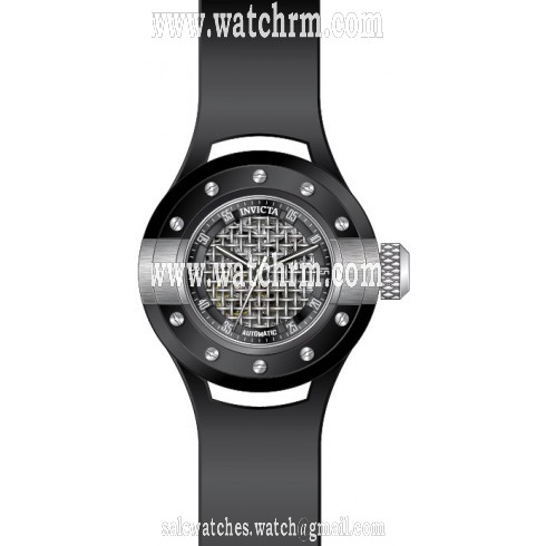 Invicta S1 Rally Automatic Silver and Black Dial Black Polyurethane Men's Watch 20101