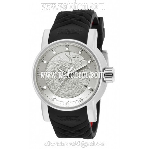 Invicta S1 Rally Automatic Silver Dial Black Silicone Men's Watch 15862