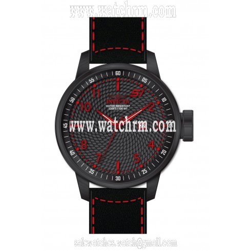 Invicta S1 Rally Black Dial Black Leather Men's Watch 19614