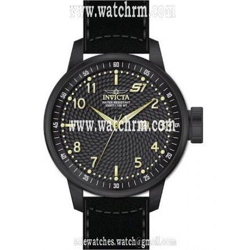 Invicta S1 Rally Black Dial Black Leather Men's Watch 19618