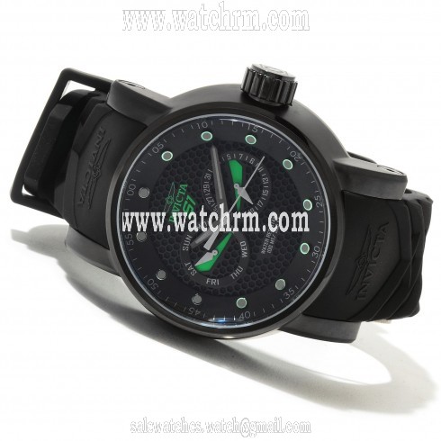 Invicta S1 Rally Black Dial Green Accent Black Rubber Men's Watch 12788