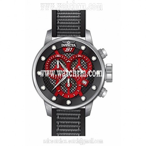 Invicta S1 Rally Chronograph Black Dial Black and Grey Polyurethane Men's Watch 19620