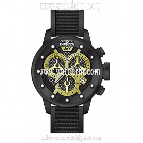 Invicta S1 Rally Chronograph Black Dial Black Polyurethane Men's Watch 19624
