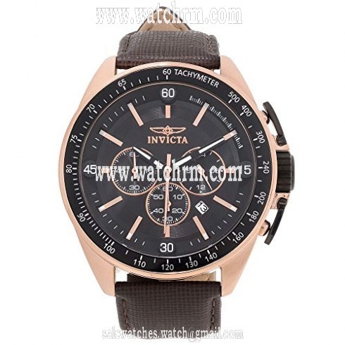 Invicta S1 Rally Chronograph Black Dial Brown Leather Men's Watch 15909
