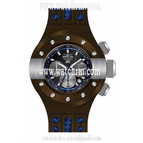 Invicta S1 Rally Chronograph Black Dial Brown Leather Men's Watch 19179