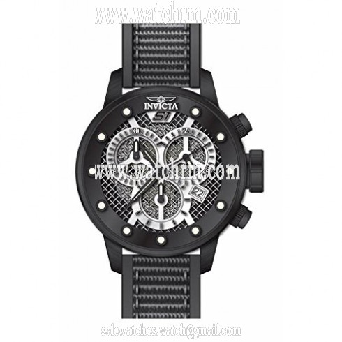 Invicta S1 Rally Chronograph Black Dial Grey Polyurethane Men's Watch 19622