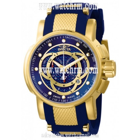 Invicta S1 Rally Chronograph Blue Carbon Dial Blue Polyurethane Men's Watch 10564