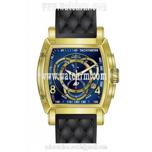 Invicta S1 Rally Chronograph Blue Dial Black Dial Black Leather Men's Watch 15795