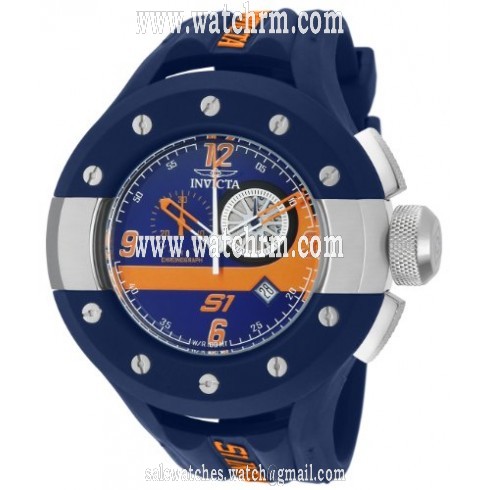 Invicta S1 Rally Chronograph Blue Dial Blue PVD Polyurethane Men's Watch 11124