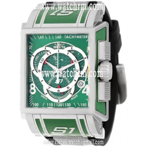 Invicta S1 Rally Chronograph Green Dial Black Polyurethane Men's Watch 11687