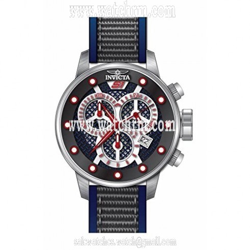 Invicta S1 Rally Chronograph Grey and Blue Dial Blue and Grey Polyurethane Men's Watch 19621