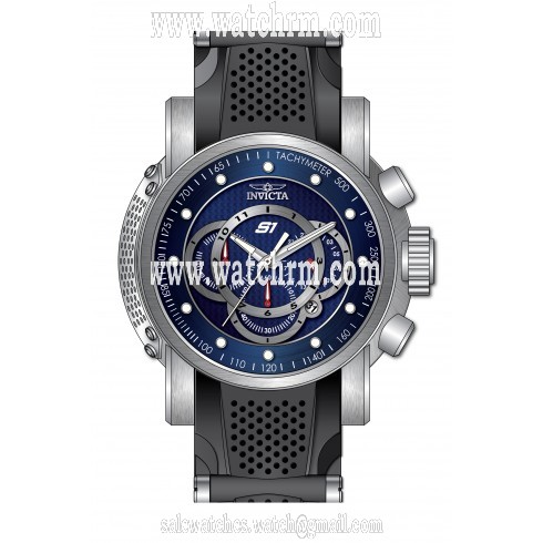 Invicta S1 Rally Chronograph Navy Carbon Fiber Dial Stainless Steel and Black Polyurethane Men's Watch 19320