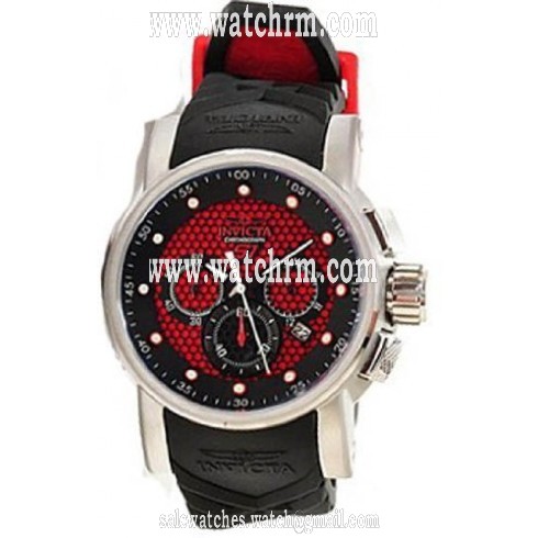 Invicta S1 Rally Chronograph Red Dial Black Rubber Strap Men's Watch 12137