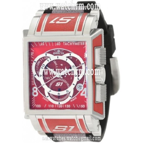 Invicta S1 Rally Chronograph Red Dial Stainless Steel Men's Watch 1450