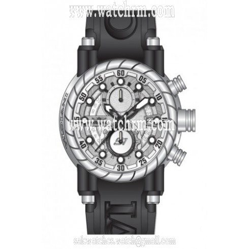 Invicta S1 Rally Chronograph Silver-tone Dial Black Polyurethane Band Men's Watch 14184