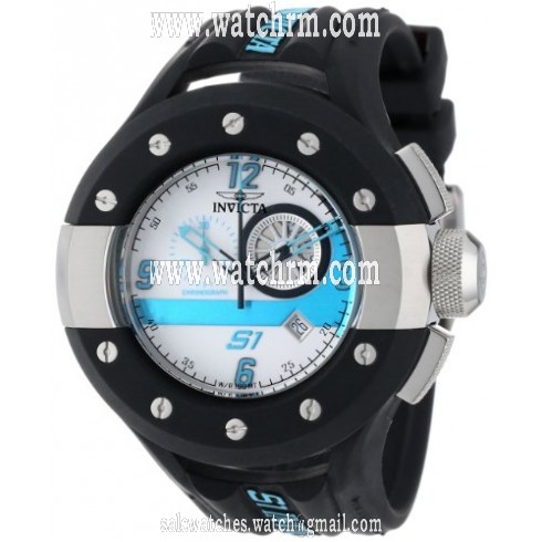 Invicta S1 Rally Chronograph Sunray Dial Black PVD Polyurethane Men's Watch 11123