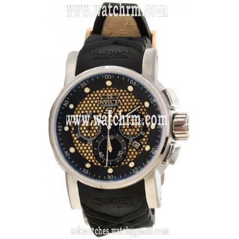 Invicta S1 Rally Chronograph Yellow Dial Black Rubber Strap Men's Watch 12140