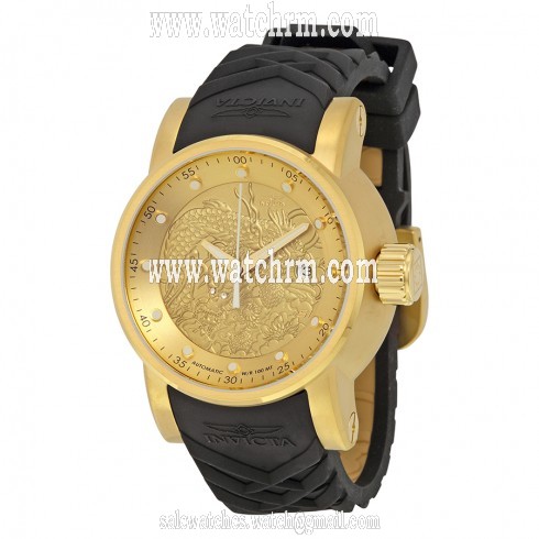 Invicta S1 Rally Gold Dial Black Silicone Men's Watch 15863