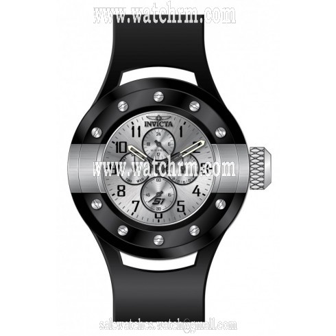 Invicta S1 Rally Multi-Fuction Silver Dial Black Polyurethane Men's Watch 17389