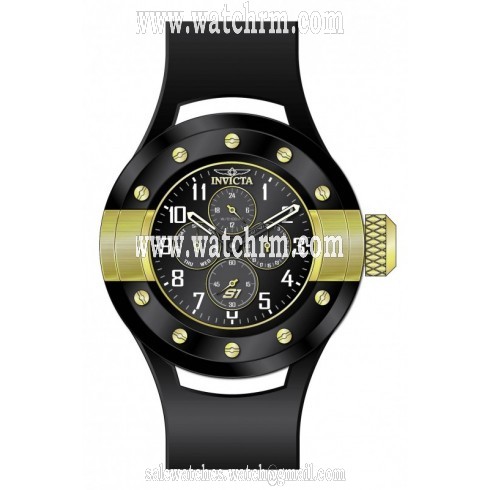 Invicta S1 Rally Multi-Function Black Dial Black Polyurethane Men's Watch B00LGAC9L6
