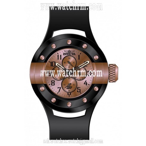 Invicta S1 Rally Multi-Function Rose Dial Black Rubber Men's Watch 17393