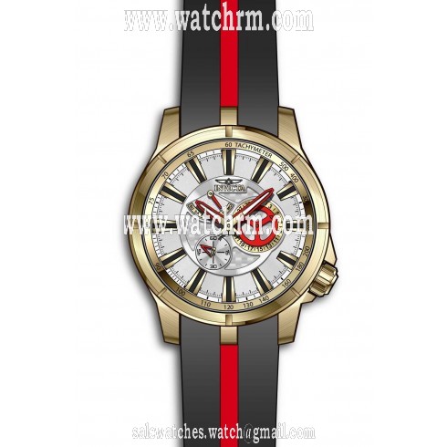 Invicta S1 Rally Multi-Function Silver Dial Black and Red Polyurethane Men's Watch 20333