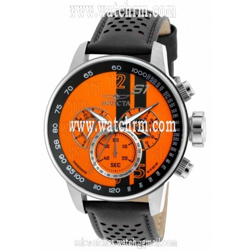 Invicta S1 Rally Orange and Black Dial Black Leather Men's Watch 19898
