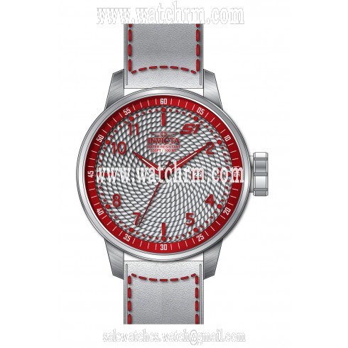 Invicta S1 Rally Silver Dial White Leather Men's Watch 19612