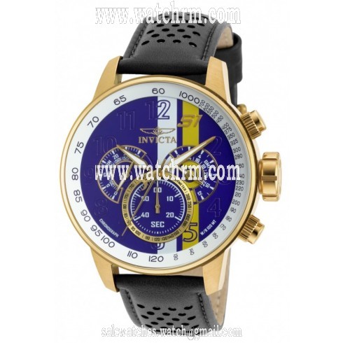 Invicta S1 Rally White and Blue Dial Black Leather Men's Watch 19903