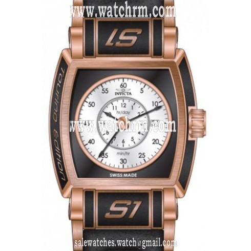 Invicta S1 Rally White Dial Rose Gold-tone PVD Men's Watch 12597